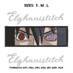 sasuke eyes embroidery design file, naruto anime embroidery design, machine embroidery pattern, anime design pes dst