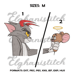 tom & jerry embroidery design file, tom and jerry embroidery design, machine embroidery pattern.