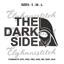 the dark side embroidery design file pes . embroidery design. machine embroidery pattern,