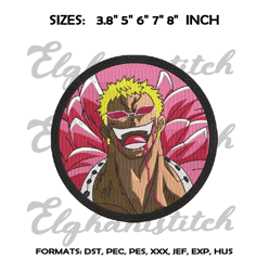 doflamingo embroidery design file. one piece anime embroidery design / machine embroidery file.