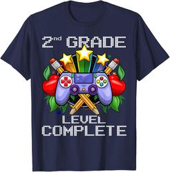 2nd grade level complete back to school gift boys girls kids t-shirt