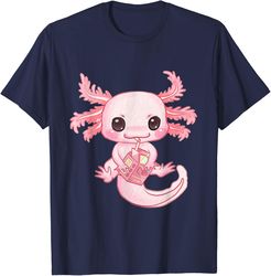 axolotl pastel goth strawberry milk shake anime boys girls t-shirt