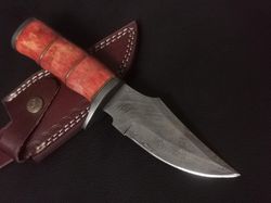 9" custom hand made damascus steel bowie knife camel bone handle