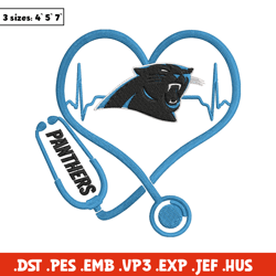 stethoscope carolina panthers embroidery design, carolina panthers embroidery, nfl embroidery, logo sport embroidery