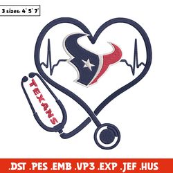 stethoscope houston texans embroidery design, texans embroidery, nfl embroidery, sport embroidery, embroidery design.