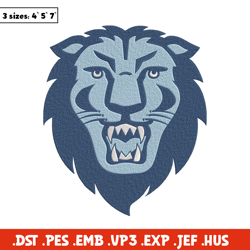 columbia lions head logo embroidery design, ncaa embroidery,sport embroidery, logo sport embroidery, embroidery design