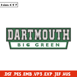 dartmouth big green logo embroidery design, ncaa embroidery, sport embroidery, embroidery design, logo sport embroidery