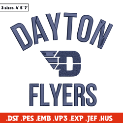 dayton flyers logo embroidery design, basketball embroidery, sport embroidery, logo sport embroidery, embroidery design