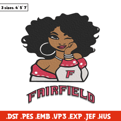 fairfield university girl embroidery design, ncaa embroidery, embroidery design, logo sport embroidery,sport embroidery