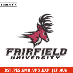 fairfield university logo embroidery design, ncaa embroidery, embroidery design, logo sport embroiderysport embroidery