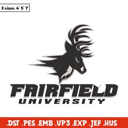 fairfield university logo embroidery design, ncaa embroidery, sport embroidery, embroidery design ,logo sport embroidery