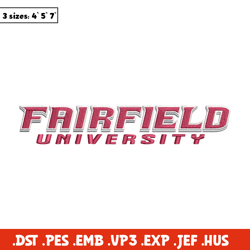 fairfield university logo embroidery design, ncaa embroidery, sport embroidery, logo sport embroidery, embroidery design