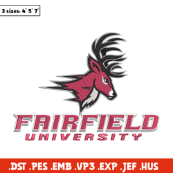 fairfield university logo embroidery design, ncaa embroidery, sport embroidery,logo sport embroidery, embroidery design