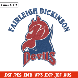 fairleigh dickinson logo embroidery design, ncaa embroidery, embroidery design, logo sport embroidery,sport embroidery