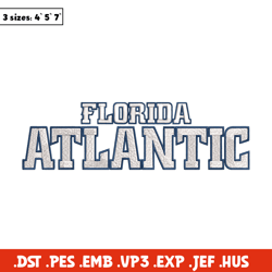 florida atlantic logo embroidery design, ncaa embroidery, sport embroidery, logo sport embroidery, embroidery design (2)