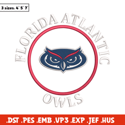 florida atlantic logo embroidery design, ncaa embroidery,sport embroidery,logo sport embroidery,embroidery design