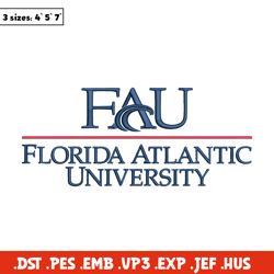 florida atlantic logo embroidery design,ncaa embroidery,embroidery design, logo sport embroidery, sport embroidery.