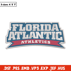 florida atlantic logo embroidery design,ncaa embroidery,embroidery design,logo sport embroidery, sport embroidery.