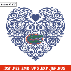 florida gator heart embroidery design, sport embroidery, logo sport embroidery, embroidery design,ncaa embroidery