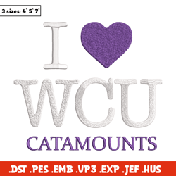 i love western carolina embroidery design, ncaa embroidery, embroidery design, logo sport embroidery, sport embroidery.