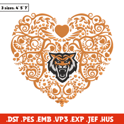 idaho state bengals heart embroidery design, sport embroidery, logo sport embroidery, embroidery design,ncaa embroidery