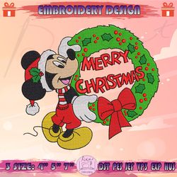 mickey christmas embroidery design, christmas mickey embroidery, disney christmas embroidery design, machine embroidery designs