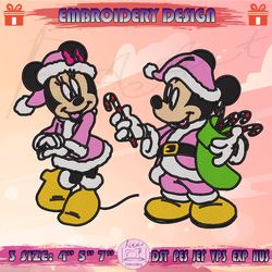 pink mickey mouse embroidery design, mickey and minnie embroidery, pink christmas embroidery, machine embroidery designs