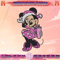 pink minnie embroidery design, christmas mickey embroidery, mickey christmas embroidery design, machine embroidery designs