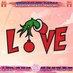 love grinch hand embroidery design, christmas grinch embroidery, grinch christmas embroidery design, machine embroidery designs