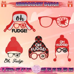 5 oh fudge embroidery designs, christmas story embroidery design, bundle christmas embroidery design, machine embroidery designs