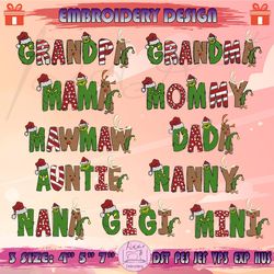 12 christmas family embroidery bundle, family christmas embroidery design, bundle christmas embroidery design, machine embroidery designs