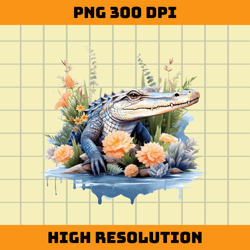 crocodile with flowers png