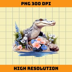 crocodile with flowers png