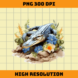 crocodile with flowers png