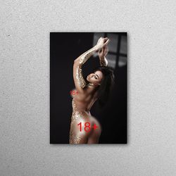 mural art, wall art, wall decor, naked woman photo, sensual girl wall decoration, sensual tempered glass, erotic woman g