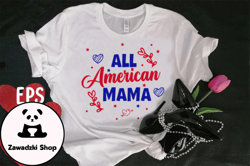 all american mama t-shirt design