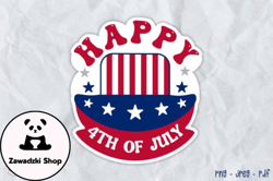 happy 4th of july printable sticker png