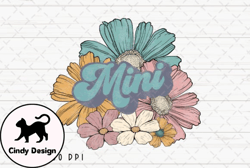 retro mini floral vintage mom flower png design 09