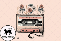 vintage soul cassette tape flowers png design 11