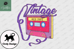 vintage mixtape cassette retro png design 24