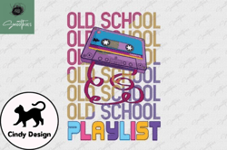 old school playlist cassette retro png design 25