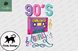 90s girl retro vintage old cassette png design 31