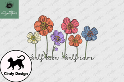 self love self care vintage flower quote design 36