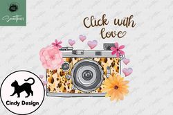 click with love photography vintage png design 38