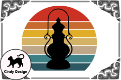 ramadan kareem lights retro vintage png design 50