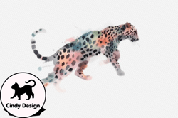 cute leopard watercolor clipart vol –14 design 94