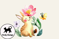 watercolor spring baby animal clipart design 96