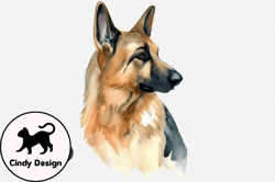 german shepherd watercolor dog clipart design 98