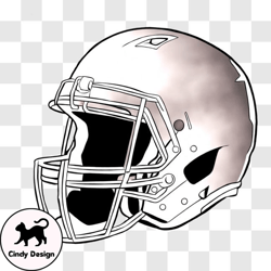 black and white nfl football helmet drawing png design 294