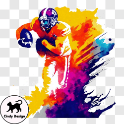 vibrant football player artwork png design 296